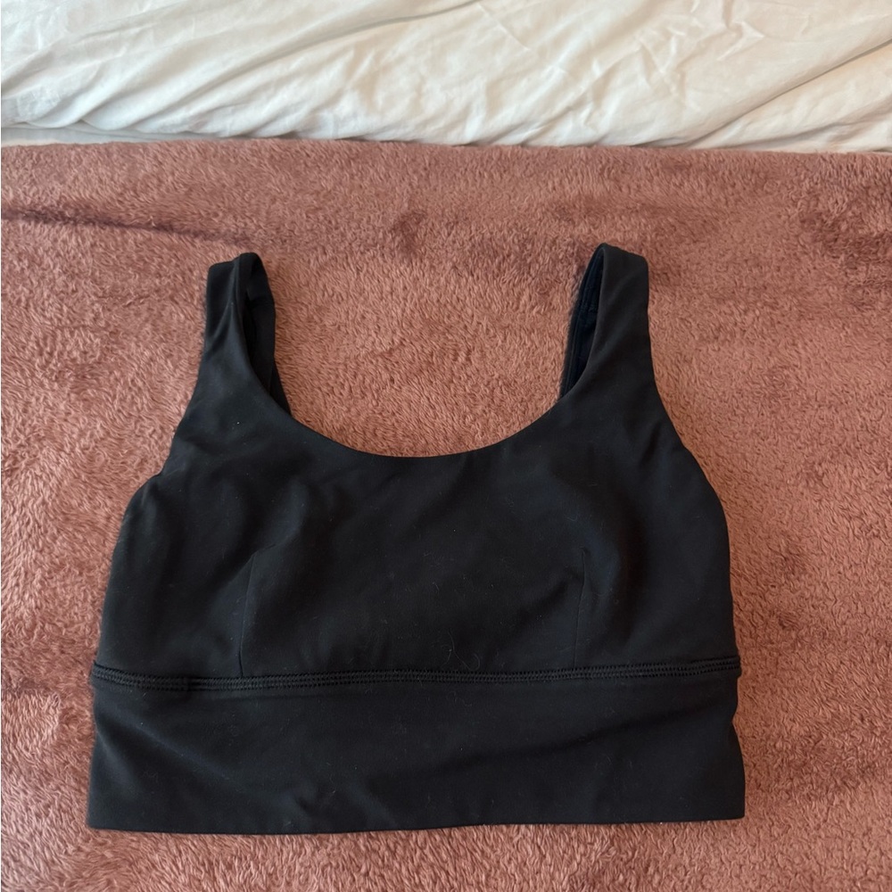 Lululemon Black Longline Scoop Sports Bra – Size 6